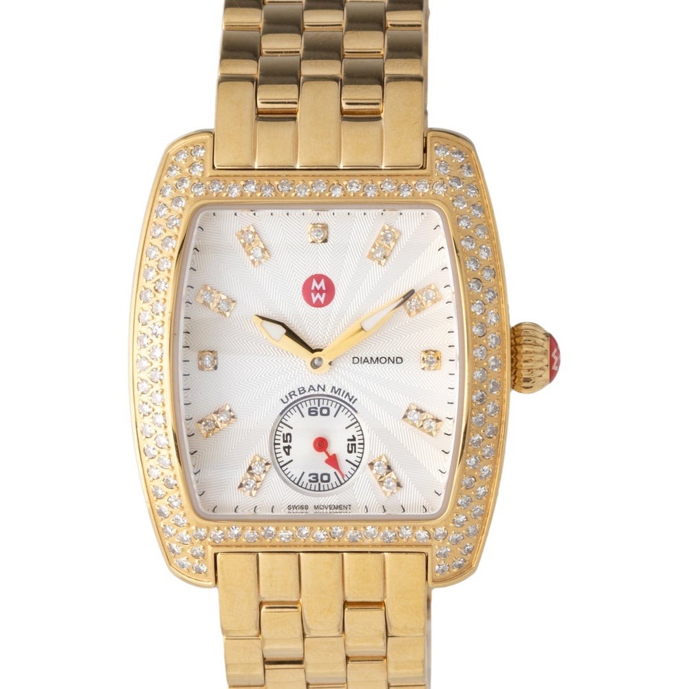 MICHELE Urban Mini Yellow Gold Diamond Dial (.74 ct) Women’s Watch